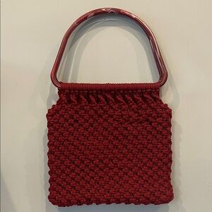 Retro burgundy  Red Handwoven Bag like new not used